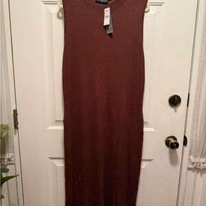 NWT Lane Bryant Sleeveless Body Con Brown Knit Dress